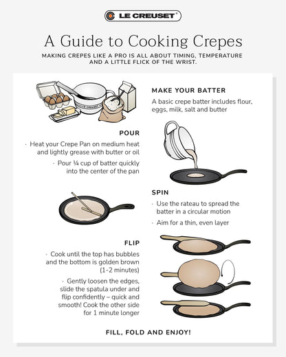 Le Creuset Enameled Cast Iron Traditional Round Crepe Pan, 10.25", Oyster