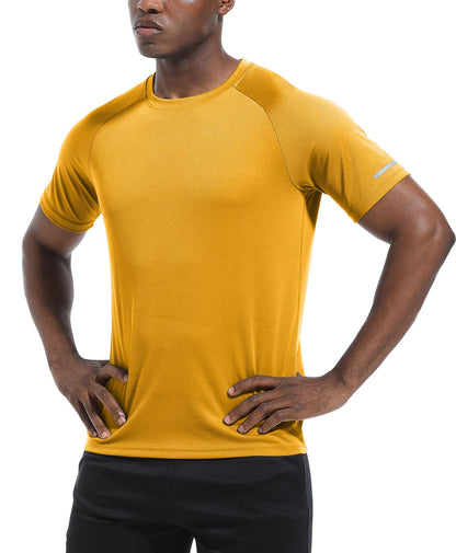 Boyzn 5 Pack Workout Running Shirts for Men, UPF 50+ Sun Protection Athletic T-Shirts, Dry Fit Breathable Moisture Wicking T-Shirts, Sports Gym Workout Short Sleeve Crew Neck Shirts for Men 5P07-L