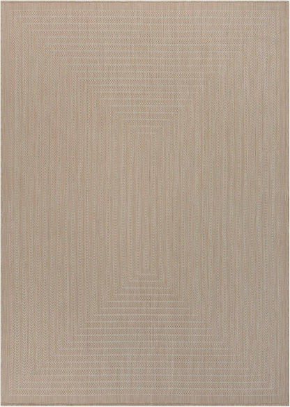Adiva Rugs Outdoor Indoor Area Rug, Weather Resistant, Easy to Clean, Stain Resistant Floor Mat for Dining Room, Backyard, Deck, Patio (Natural Beige, 6' x 9')