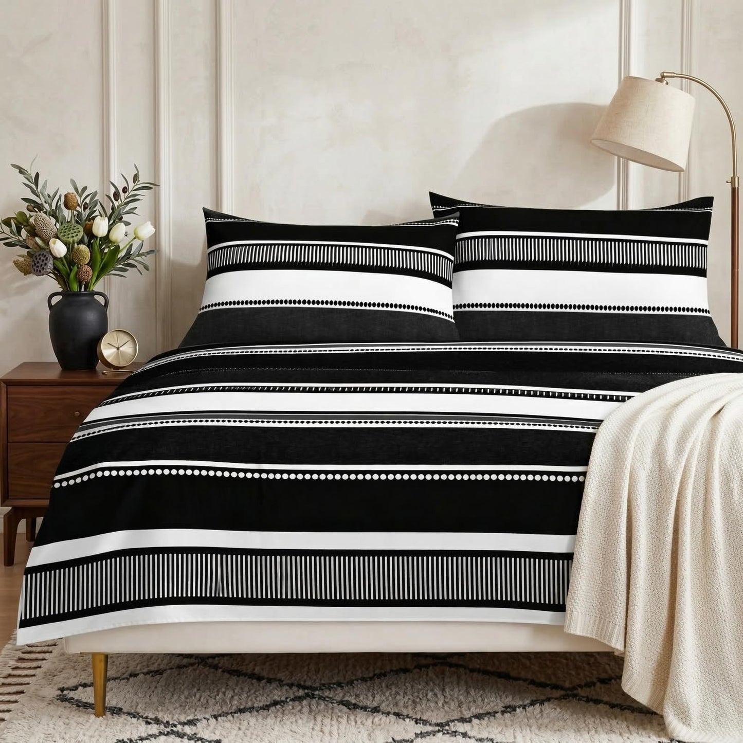 YIYEA Queen Sheet Set, Premium Double Brushed Microfiber Bed Sheet Set for All Season, Soft Breathable, 16" Deep Pocket, Shrinkage and Fade Resistant, 4PC, Queen