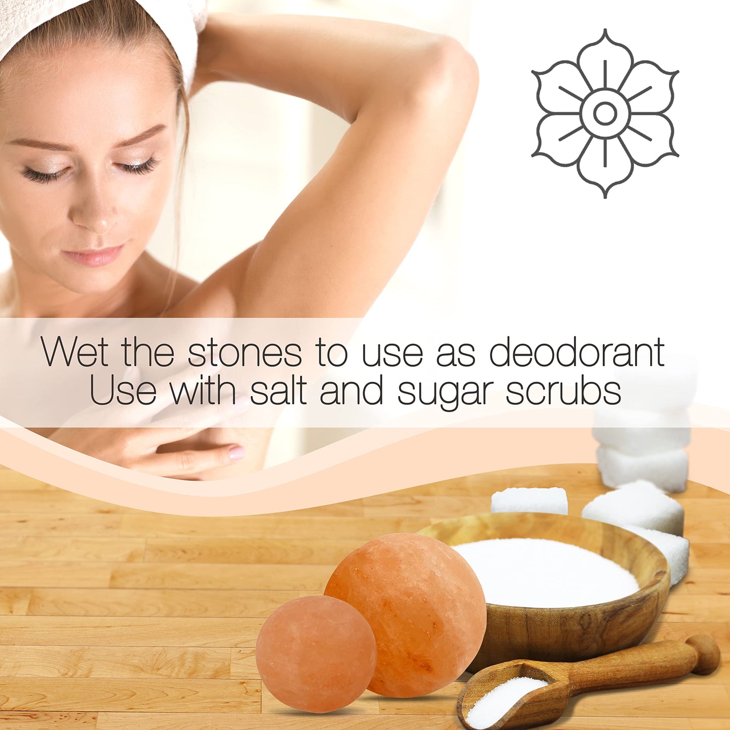 SereneLife Himalayan Rock Salt Massage Stones, 7 Piece Set of Pink Crystals for Spa Healing and Therapy Hand Carved Usable as Detox Heated or Frozen Natural Crystal Deodorant Bar Massaging Scrub Balls
