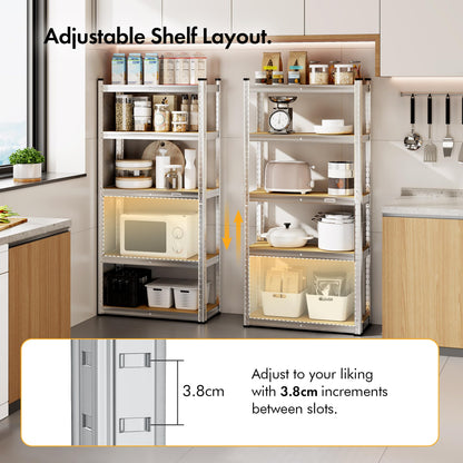 VonHaus Garage Shelving Units - Heavy Duty Racking for Home, Office, Shed and Garage Storage - 5-Tier Shelving Units for Storage, 175kg Capacity Per Shelf - 1.5m Racking