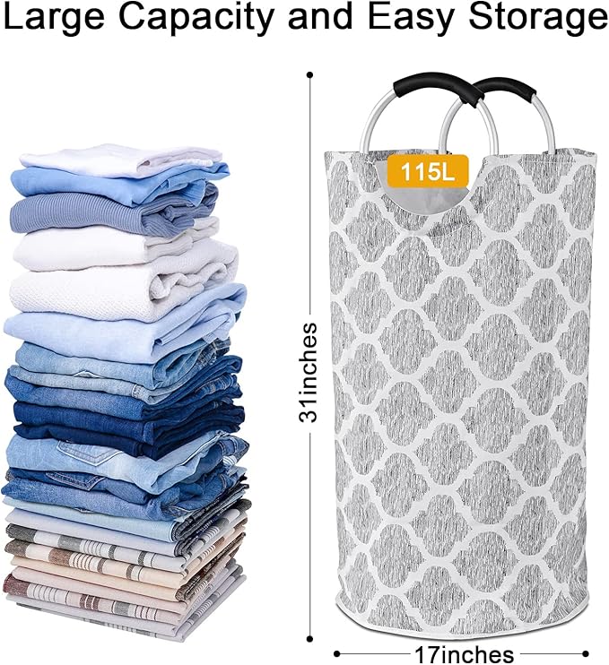 Dalykate Extra Large Laundry Basket 115L Collapsible Oxford Fabric Laundry