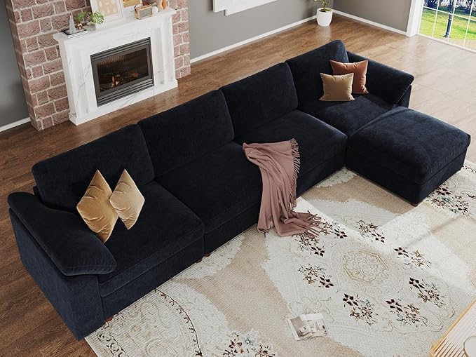 EASE MOOSE Oversized Sectional Modular Sofa, Large L Sectional Couch Wide Deep