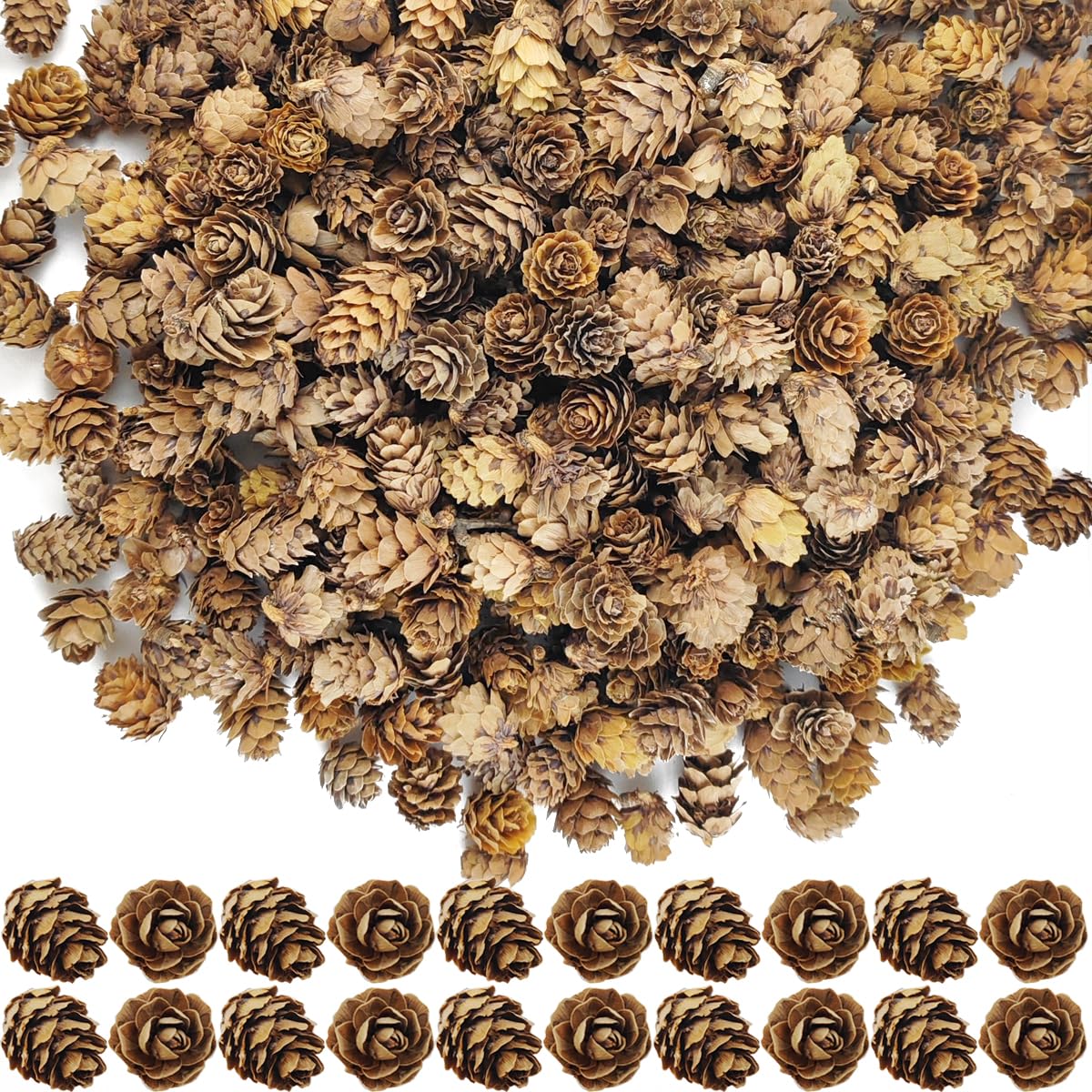 TIHOOD 160PCS 1.18"-1.97" Christmas Natural Mini Pine Cones-Thanksgiving Pine Cones Ornaments for DIY Crafts, Home Decorations,Fall and Christmas,Wedding Decor