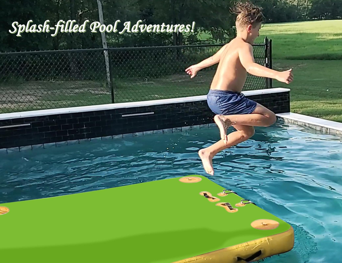 Wauffua Inflatable Floating Dock for Lakes, Thick and Extra Wide Lake Floats for Adults, Non-Slip Air Dock Platform with Portable Carrying Bag, Floating Platform Island for Pool Beach Ocean