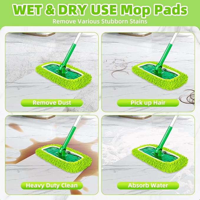 Reusable Dry Sweeping Cloths Microfiber Wet Pads Refill Compatible