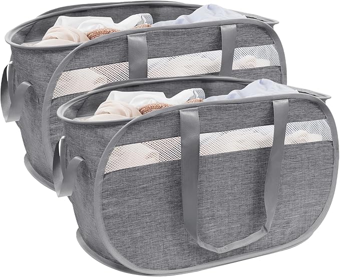 Collapsible Laundry Baskets, Foldable Tear Proof Pop Up Hamper