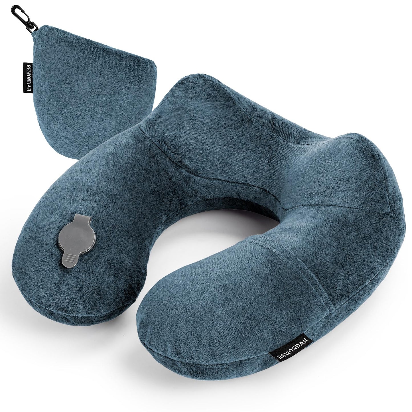 Rewondah Inflatable Travel Pillow for Sleeping Airplane - Inflatable Neck Pillow for Traveling on Plane with Washable Cover, Blow up Neck Travel Pillow for Airplanes, Cars - Portable and Comfortable