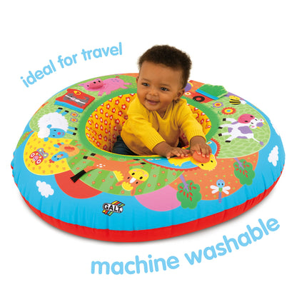 Galt Playnest, Farm - Baby Sit Me Up with Inflatable Ring, Head and Neck Support, 8 Sensory Activities,100cm Diameter and Machine Washable Cover - Easy Travel, Suitable from Birth - Ages 0 Months Plus