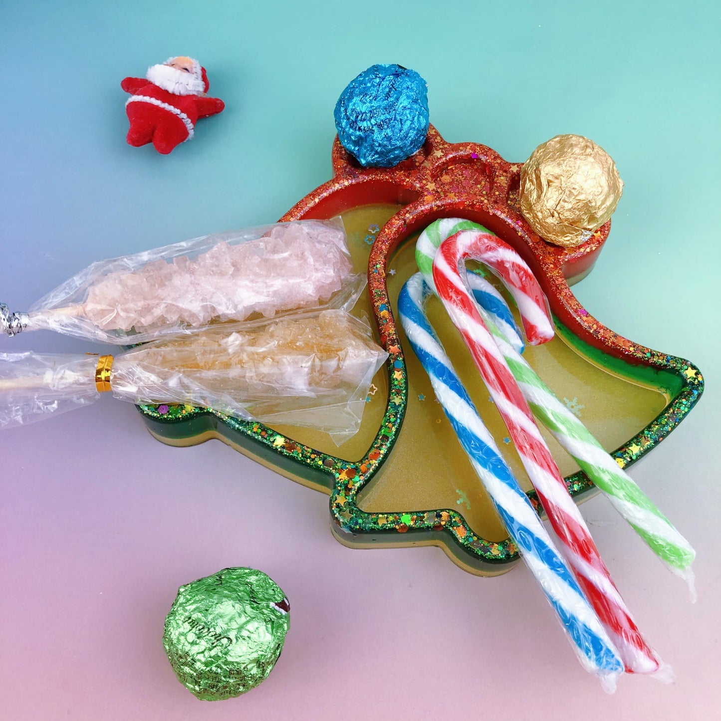 Christmas Bell Tray Resin Silicone molds, Snack Candy Plate, Jewelry Storage Plate Casting Mold, Holiday Furniture Decoration handicrafts Resin molds Silicone Clearance