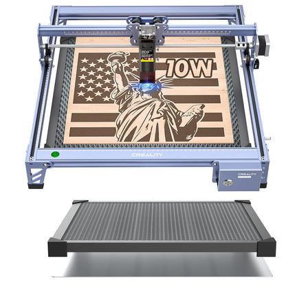 Creality Falcon 10W Laser Engraver Machine with Honeycomb Laser Bed 500x500, 10000mm/min, 0.06mm Laser Cutter for Wood, Acrylic, and Metal, Easy Setup, Ready to Work Out of The Box