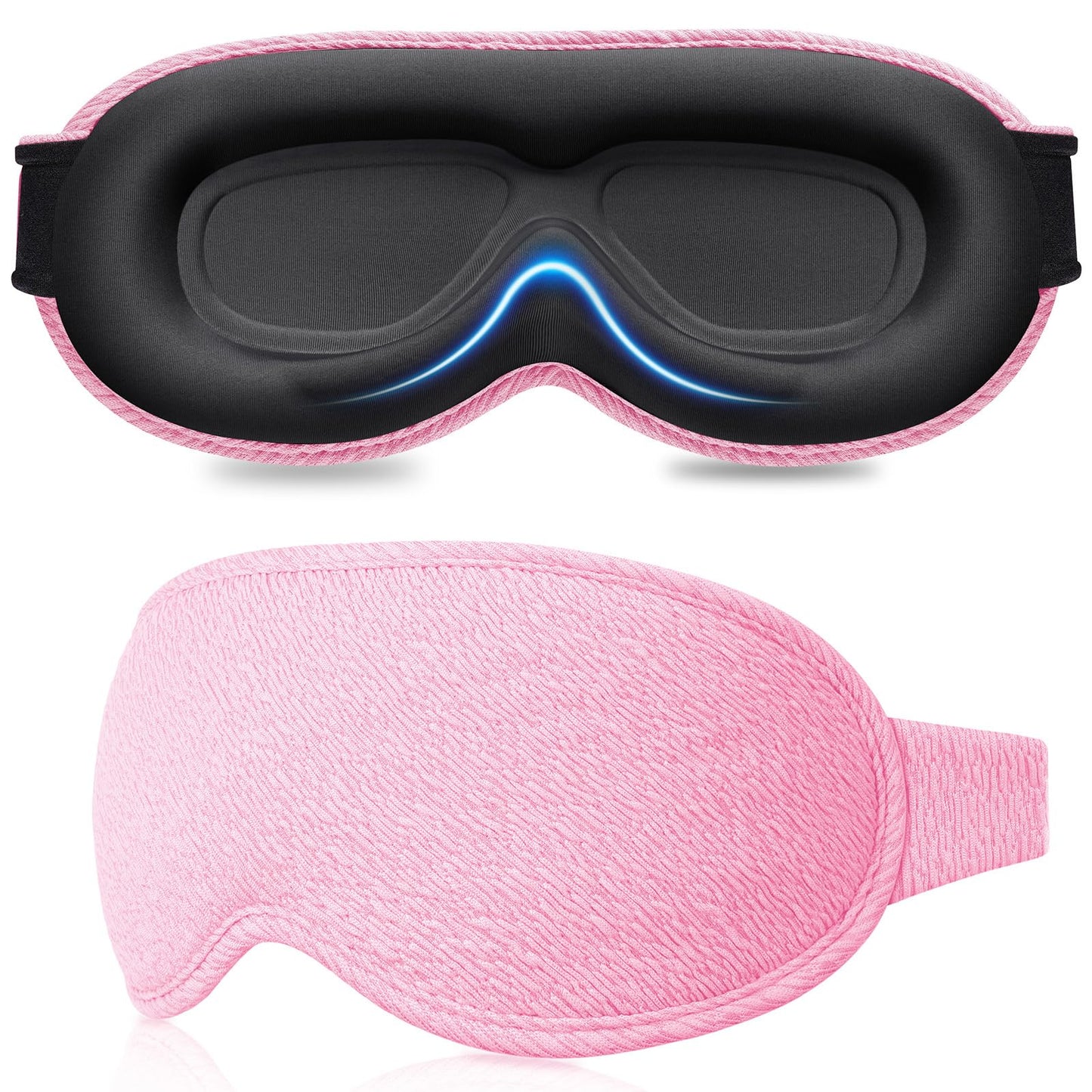 Gritin 100% Blackout Sleep Eye Mask for Women Men, Zero Pressure Sleeping Mask - Ergonomic Design 3D Cutout Eye Movement and Eyelash Friendly Night Blindfold, Ultra Soft Comfortable for Sleeping