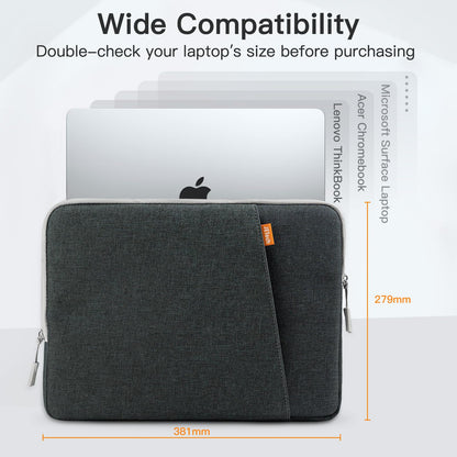 JETech Laptop Sleeve for 15-Inch Notebook, Compatible with MacBook Air 15-Inch M4/M3/M2, MacBook Pro 16-Inch M4/M3/M2/M1, Waterproof Shockproof Case with Accessory Pocket Bag (Dark Grey)
