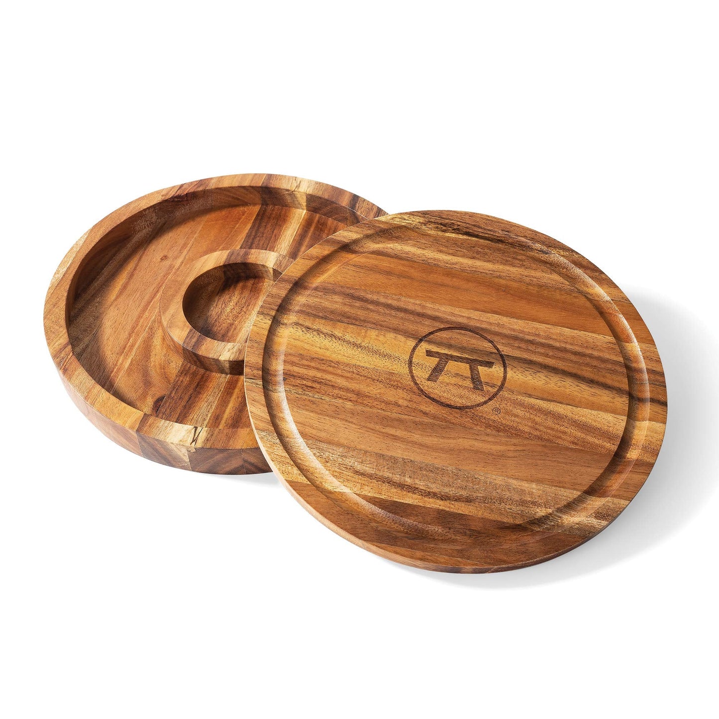 Outset 3-in-1 Acacia Wood Salt Rimmer, Cutting Board and Storage Container, 6.4" x 1" Margarita Rimmer