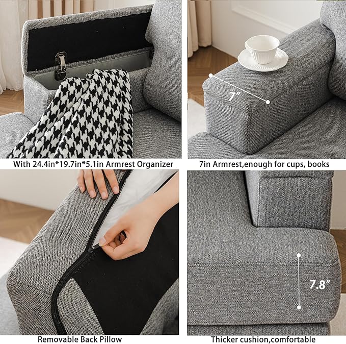 Oversized Living Room Chairs Set of 2, Comfy Accent Chair