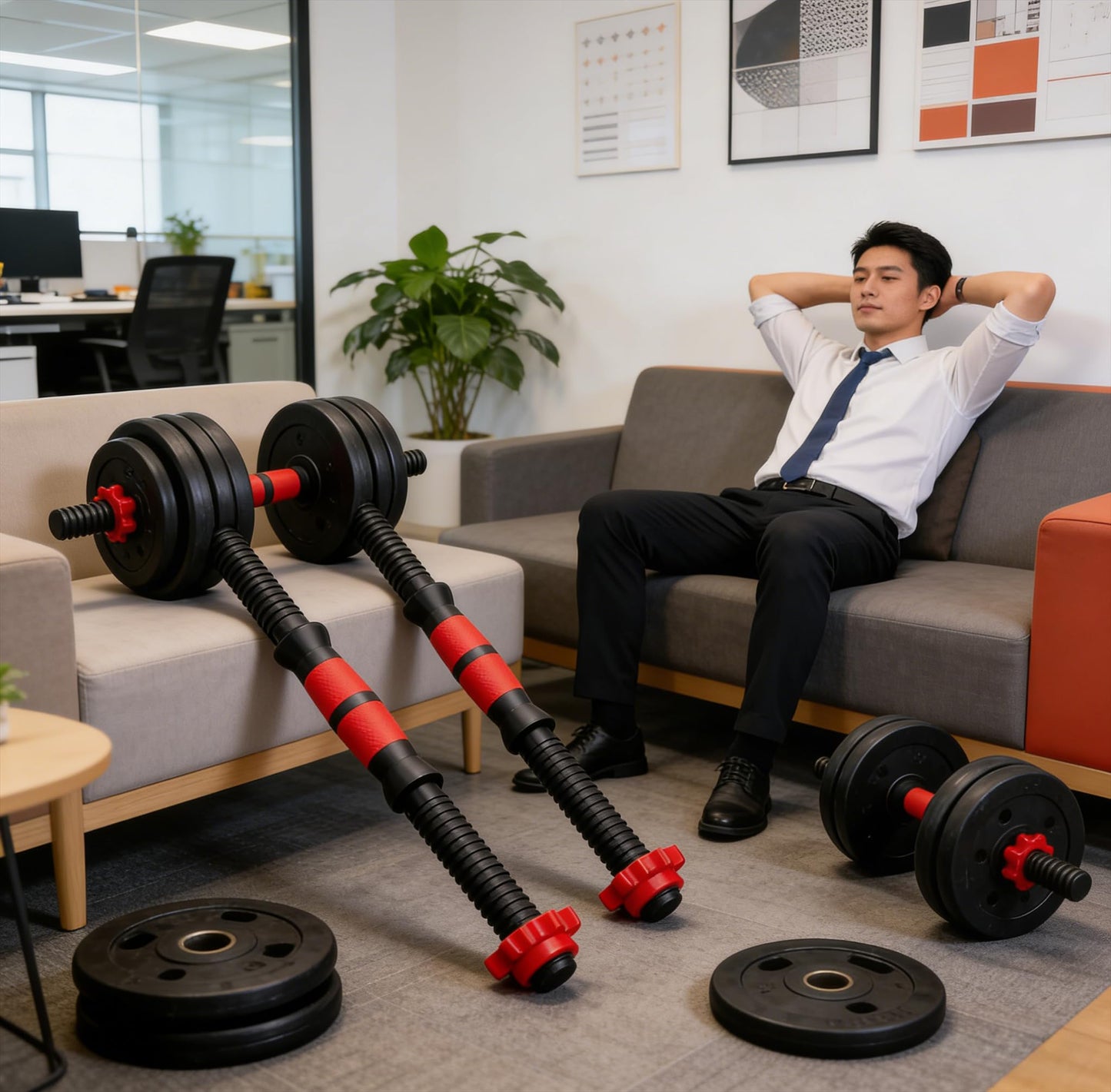2pcs Dumbbell Bars Durable Dumbbell Handle Dumbbell Bars Barbell Handle for Training Sport Workout Gym