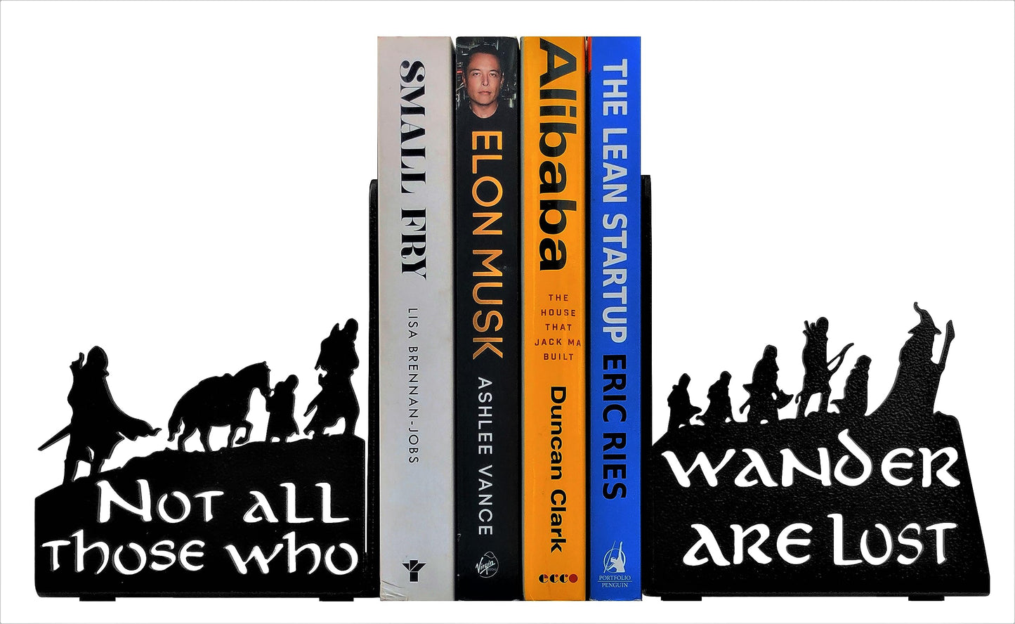 HeavenlyKraft Decorative bookends for Shelves, Heavy Metal Bookends, Unique Bookends, Non Skid Book Ends, Book Stopper for Home/Office Decor/Shelves, 7 X 5.51 X 4 in/Piece (with Quote on Product)