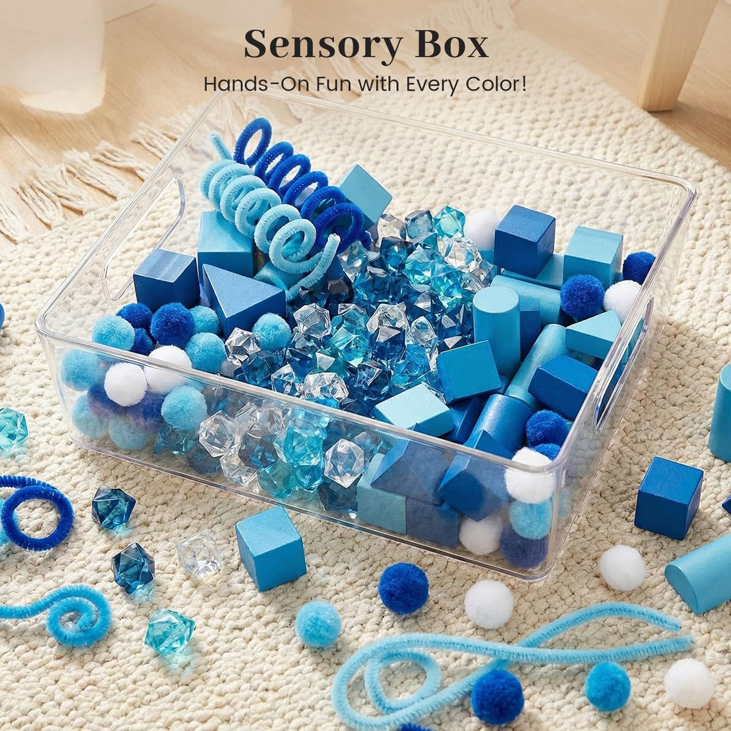 DomeStar 1050PCS 0.4 x 0.6inch Small Mixed Blue Fake Ice Rocks Vase Fillers, Aquarium Gravels Small Stones for Fish Tanks Decorations Home Table Scatter