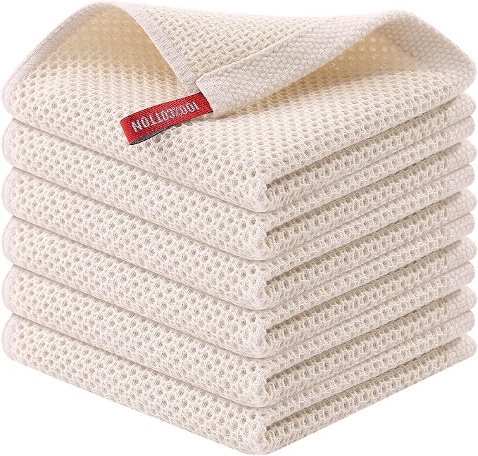 Kitinjoy 100% Cotton Kitchen Dish Cloths