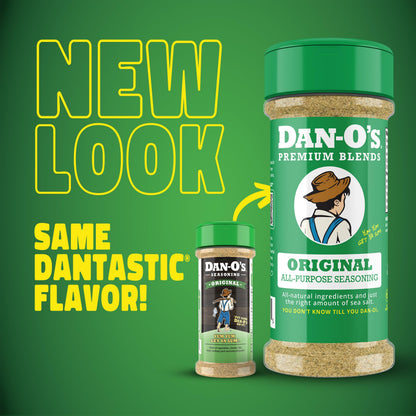 Dan-O's 6 Bottle Seasoning Set, Small Bottles, 6 Pack, Includes Original, Spicy, Chipotle, Crunchy, Cheesoning and Preem-O Seasonings, Sugar Free, Zero Calorie, All-Purpose Seasoning Kit
