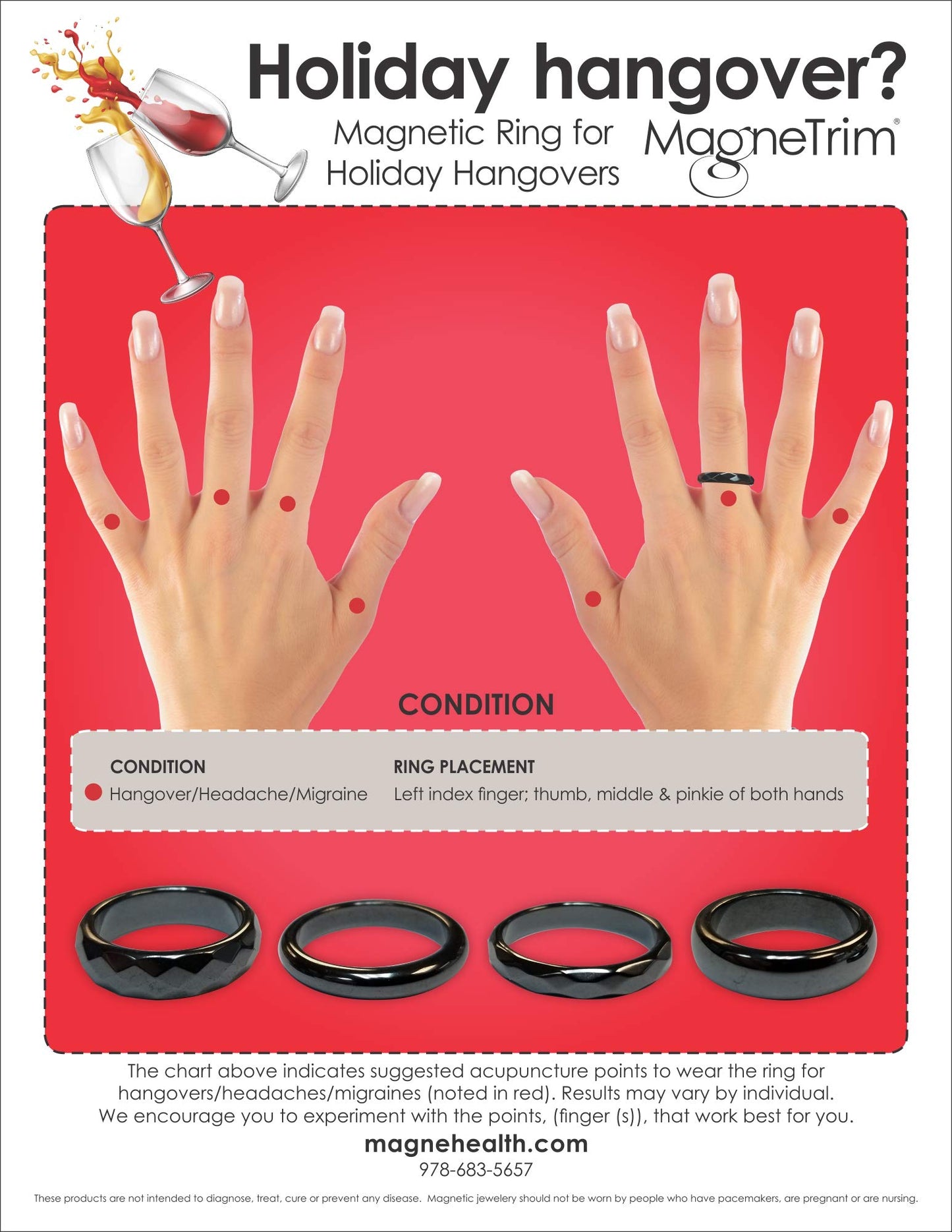 Hangover Ring-Magnetic Hematite 6mm Band Ring (11)