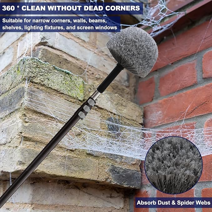 Grey Corner Cobweb Duster Head Brush