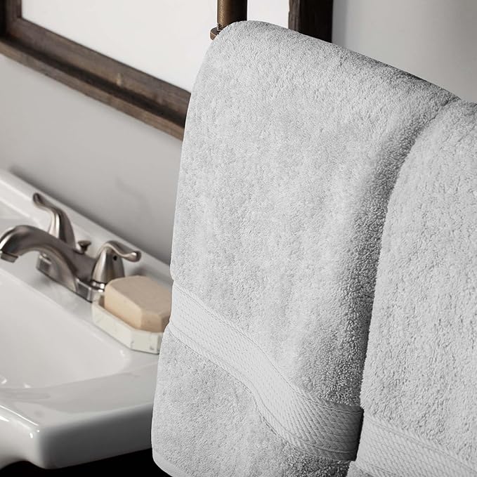 Superior Egyptian Cotton Solid Towel Set, Washcloths 13” x 13”, Hand Towels 20”