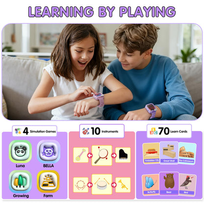 Treewant Smart Watch for Kids, Kids Smart Watches Girls, Digital Watch Preschool Toddler Girl Toys Birthday Gift for Girl 3 4 5 6 7 8 9 10 11 12 Years Old