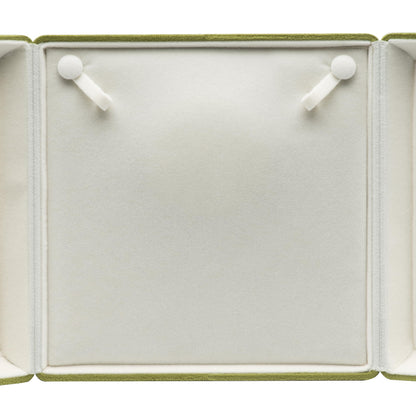 COWFEX Velvet Big Chunky Pearl Necklace Gift Box Showcase Jewelry Storage Case (Olive Green)