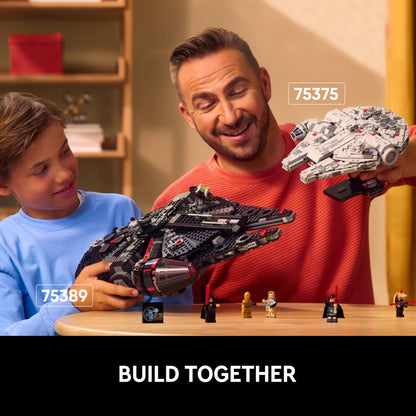 LEGO Star Wars 75375 Millenium Falcon - Collectible Starship Building Set for Adults - incl. a Display Stand & Nameplate for Fun Desk Decor - Gift for A New Hope Fans