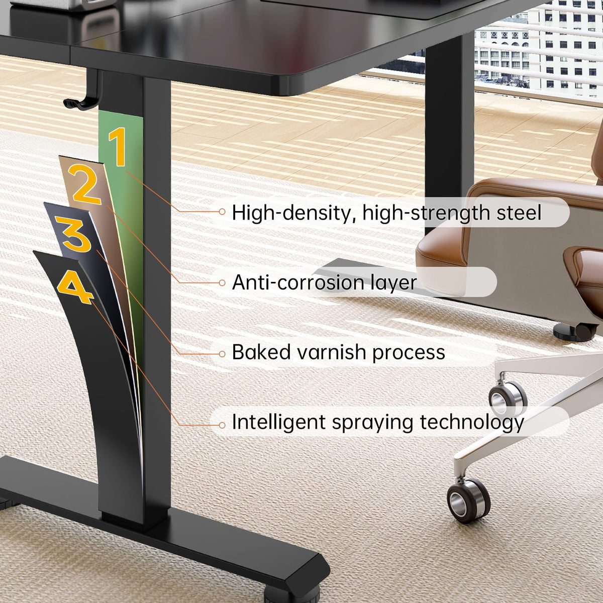 Veken 63x23.6 Inch Large Electric Standing Desk, Heights Adjustable,Sit to Stand Up, Work Home Office Computer Table for Walking Pad, Wooden Desktop Desks, Black