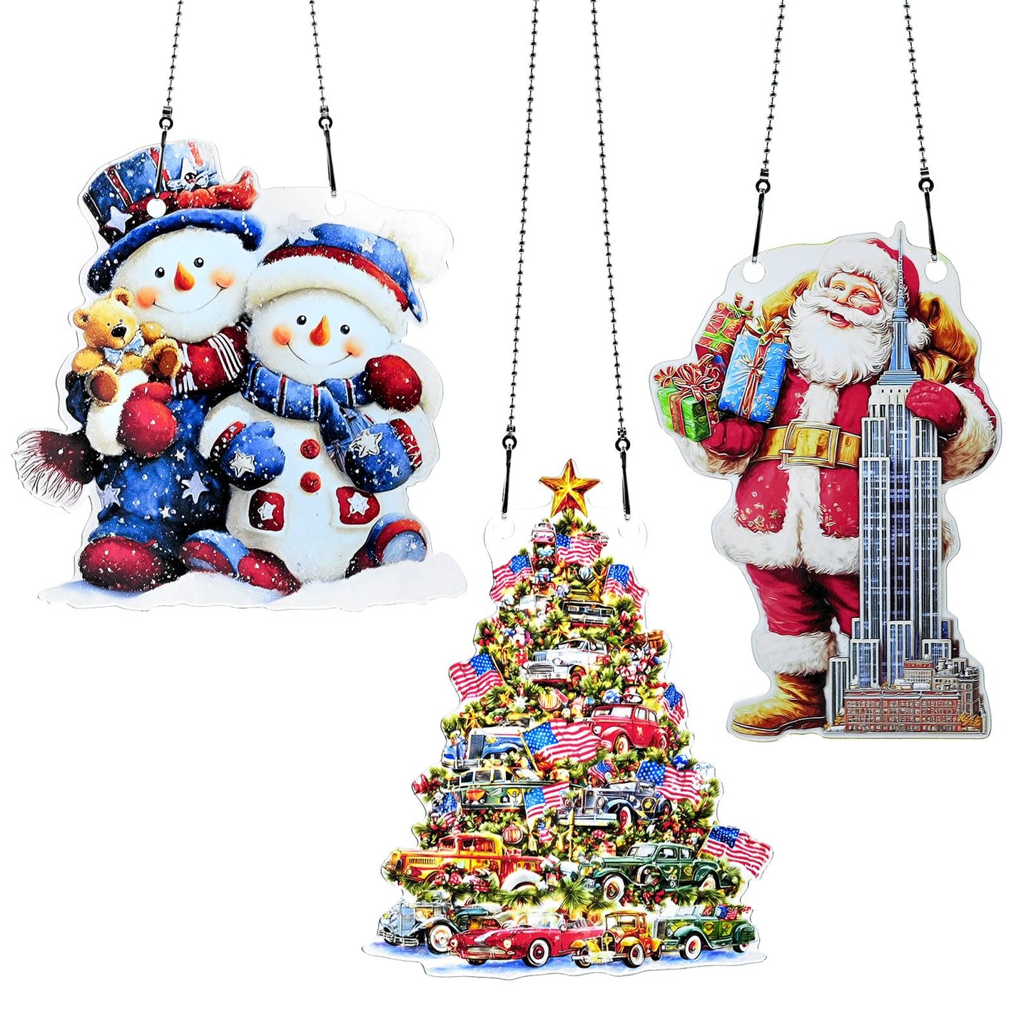 Christmas Ornament Acrylic Suncatcher Window Hanging Wall Decor for Indoor Outdoor Doors Home