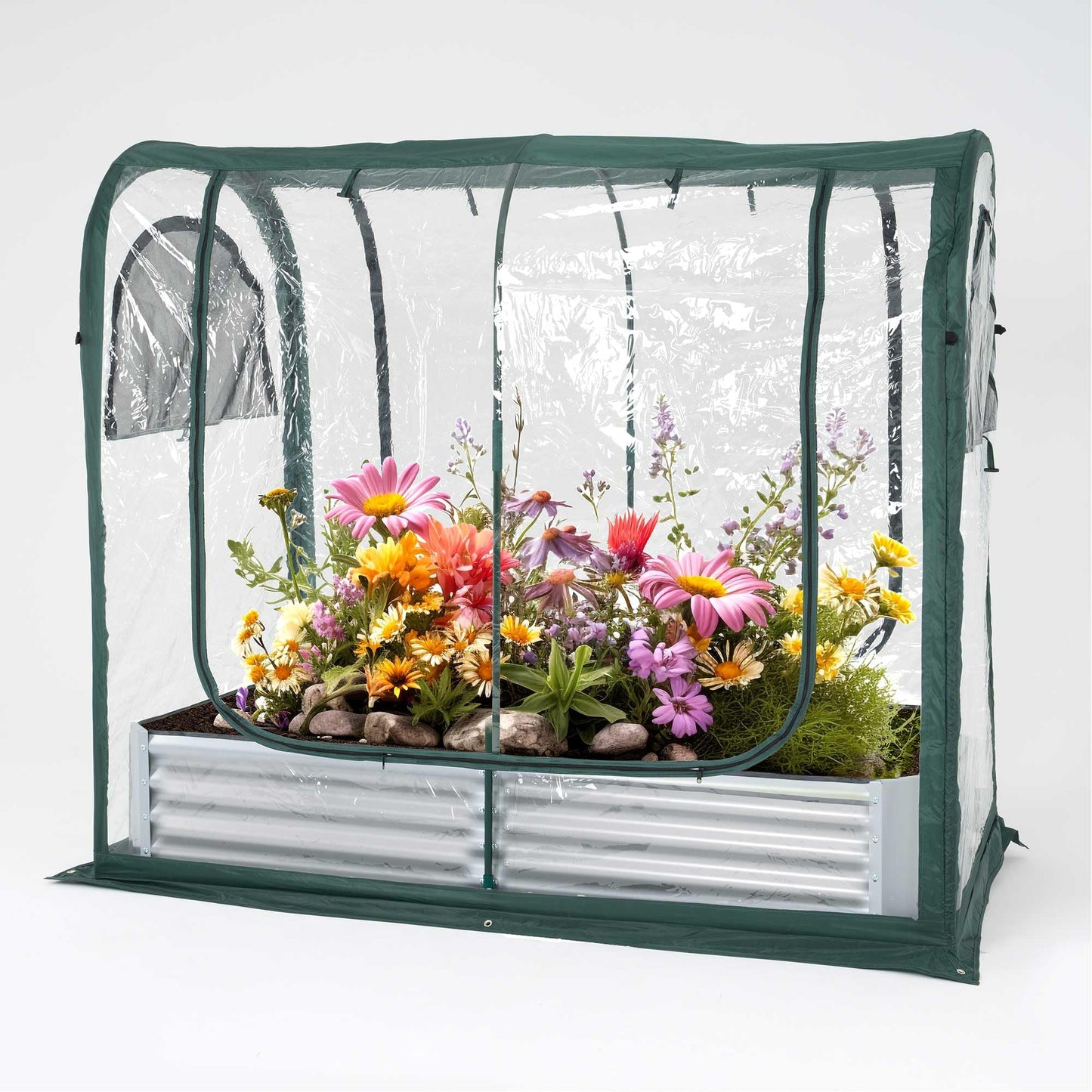 Porayhut Portable Greenhouse Cover with Raised Garden Bed,Easy Set-up 72.4" X36.6" X60.6" Gardening Flower House & Plant Sunshine Room for Protecting Plant from Cold Frost Birds & Insects