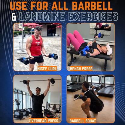 DUALBELL Superset Black w/black weight collars- for 1"bar Dumbbell to Barbell Adapters - Connect dumbbells to a 1" standard diameter bar to use in place of weight plates- 500lbs max capacity