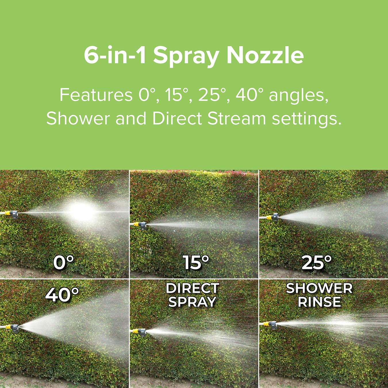 Jet Hawk – Portable Cordless High-Pressure Washer in Green Colourway - Use Any Water Source – 6 in 1 - Inc Spray Nozzles, 5m Hose, Hose Connector, Free Soap Dispenser Bottle & Hard Carry Case