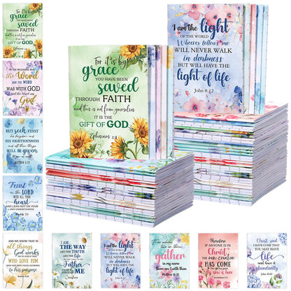 Kinlop 50 Pcs Easter Christian Gifts for Women, Small Prayer Journals with Bible Verses, Inspirational Religious Scripture Pocket Notebooks Bulk Set for Church Teachers Mother's Day (Floral)