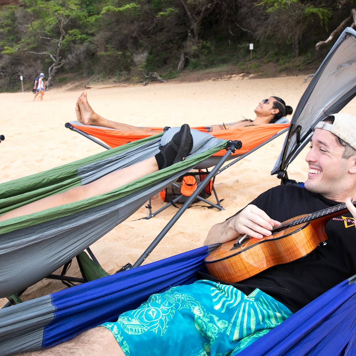 2Pack Portable Hammock with Stand, World's Best Mock ONE® Hammock, Compact Folding Framed Hammock with Adjustable Sunshade Canopy for Indoor, Outdoor, Park, Backpacking, Camping, Hiking, Travel, Beach