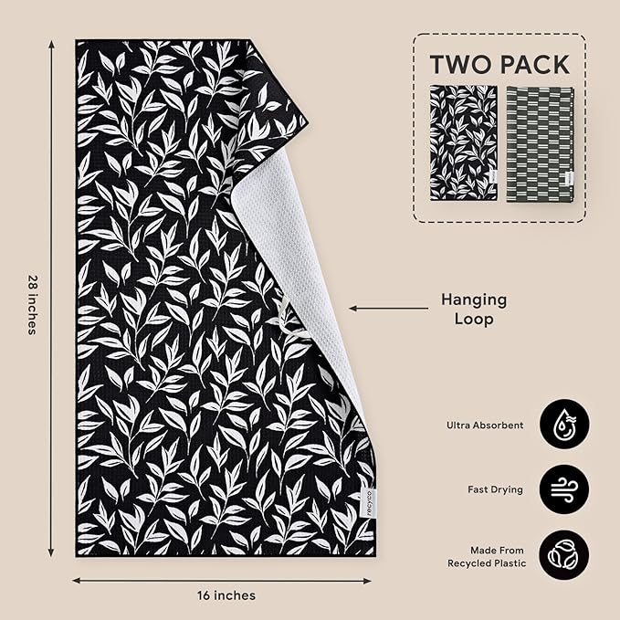 RECYCO Waffle Kitchen Towel Set of 2