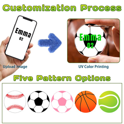 16-100Pcs Personalized Soccer Bag Tag,Custom Acrylic Luggage Tag with Name &Number for Backpack,Travel Bag Suitcase,Sports Team Gift,Birthday & Reunion Keepsake,with Metal Ring (Soccer)