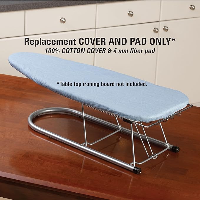 Household Essentials Tabletop Ironing Board Cover and Pad | Fits 30"-32" x 12"