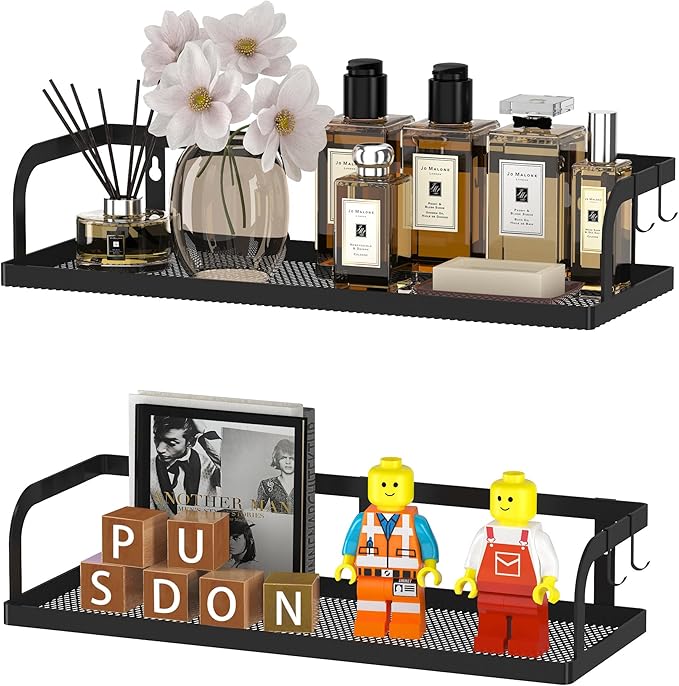 PUSDON Hanging Storage Baskets Organizer Wall Mount, Metal Wire Storage Bin Rack