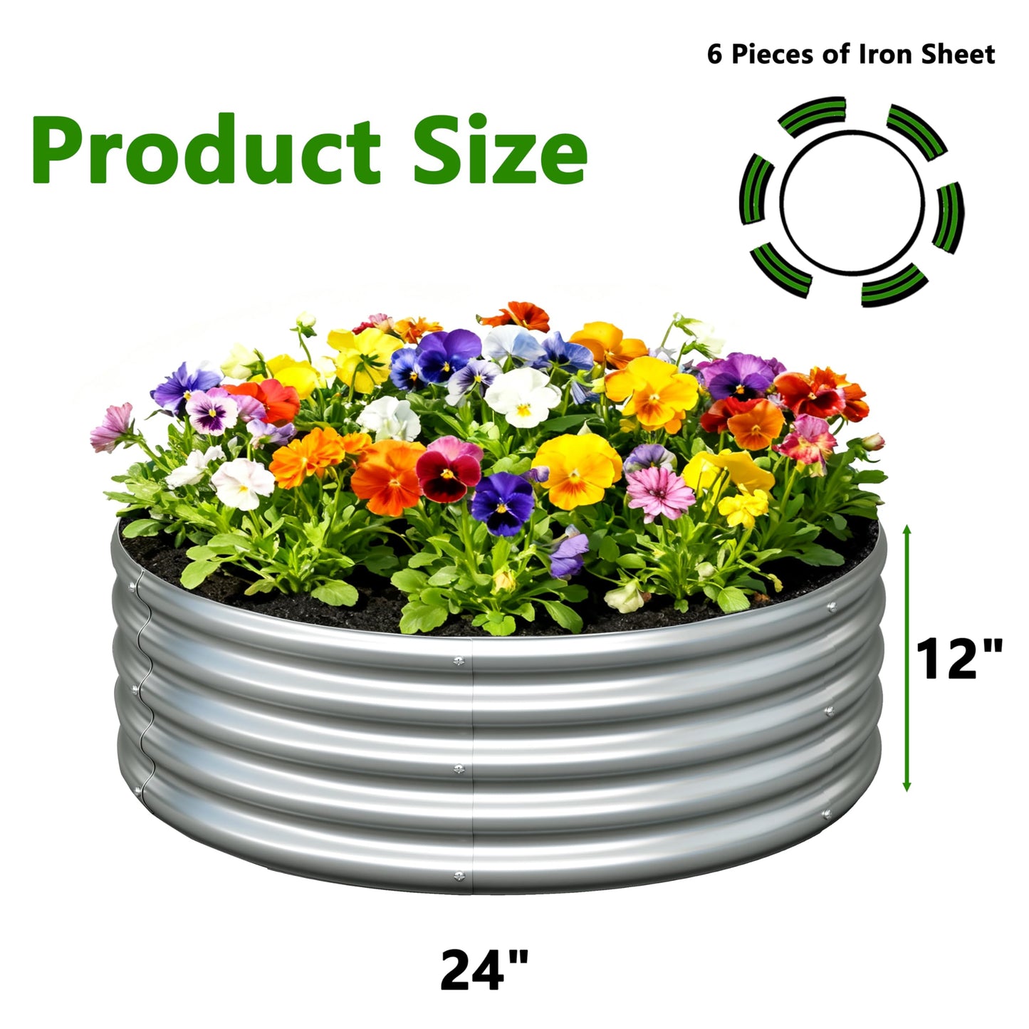 Yortrek 3Pack 3x3x1ft Galvanized Raised Garden Bed, Planter Raised Garden Beds Outdoor, Round Clearance Raised Garden Beds for Gardening Vegetables……