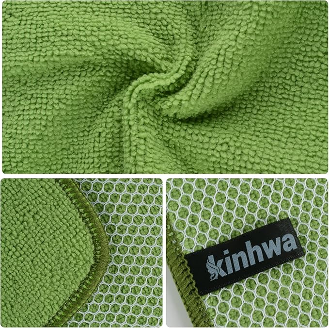 KinHwa Kitchen Washcloths for Dishes Absorbent Microfiber Dish Cloths Quick Dry