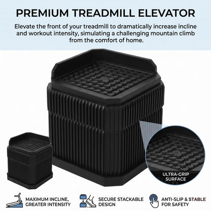 Customizable Treadmill Incline Riser Blocks: 4 Pack Adjustable 1/2/3 Inch Height Lift for Custom Uphill Training, Anti-Slip Heavy Duty Plastic 4000 LBS Stackable Walking Pad Levelers for Home Gym