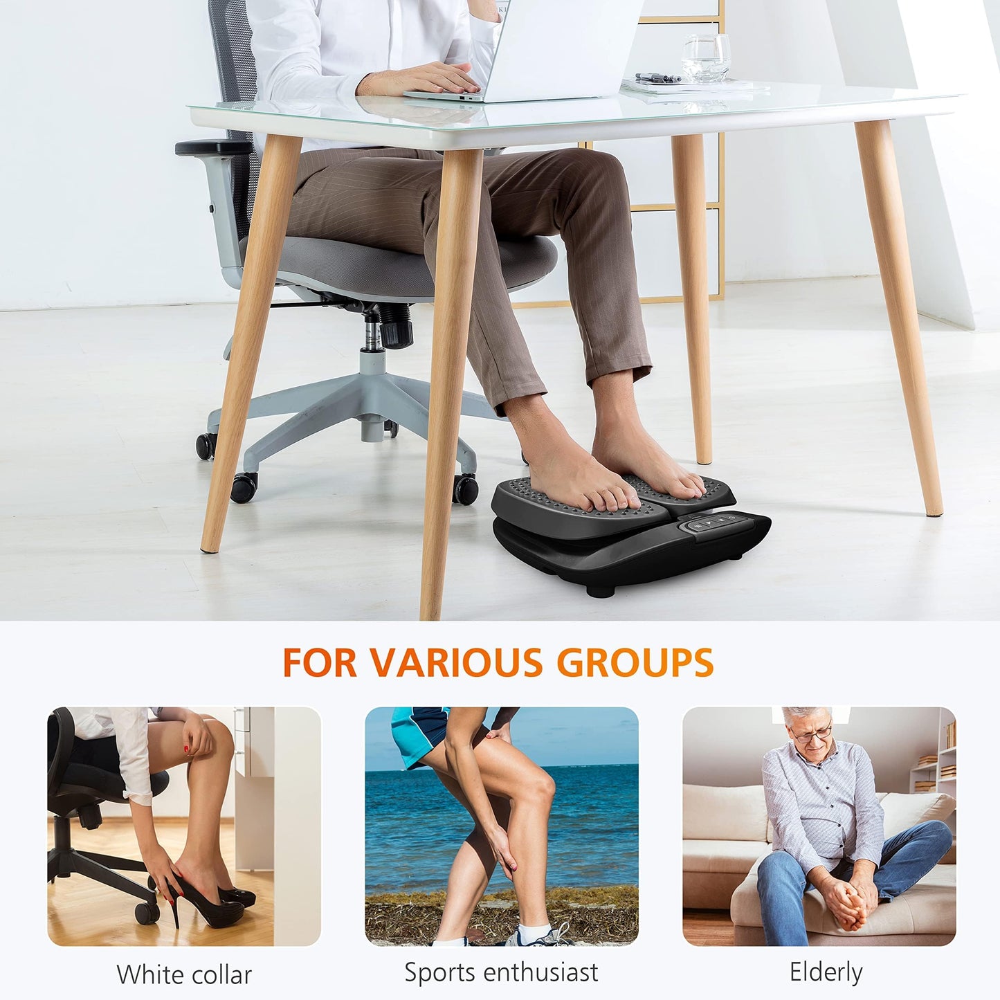 Snailax Foot Massager Machine with Heat,Remote Control, FSA HSA Eligible, Adjustable Vibration Feet Massager Machine Increased Blood Circulation,Plantar Fasciitis, Stress (Black)