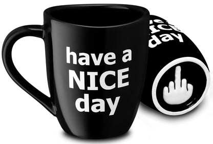Decodyne Funny Coffee Mug, Gag White Elephant Gifts for Adults and Coworkers - Perfect for Bachelorette Parties, Christmas, and Novelty Gifts, 14 Ounce (Black)