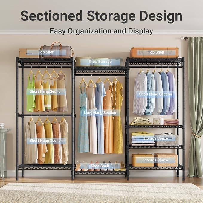 VIPEK V5 Plus Large Portable Closet Rack Freestanding Wardrobe Closet, 85.4" L