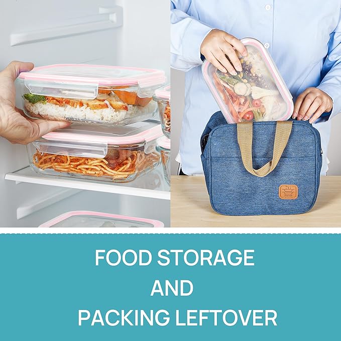 Vtopmart 5 Pack 35oz Glass Food Storage Containers