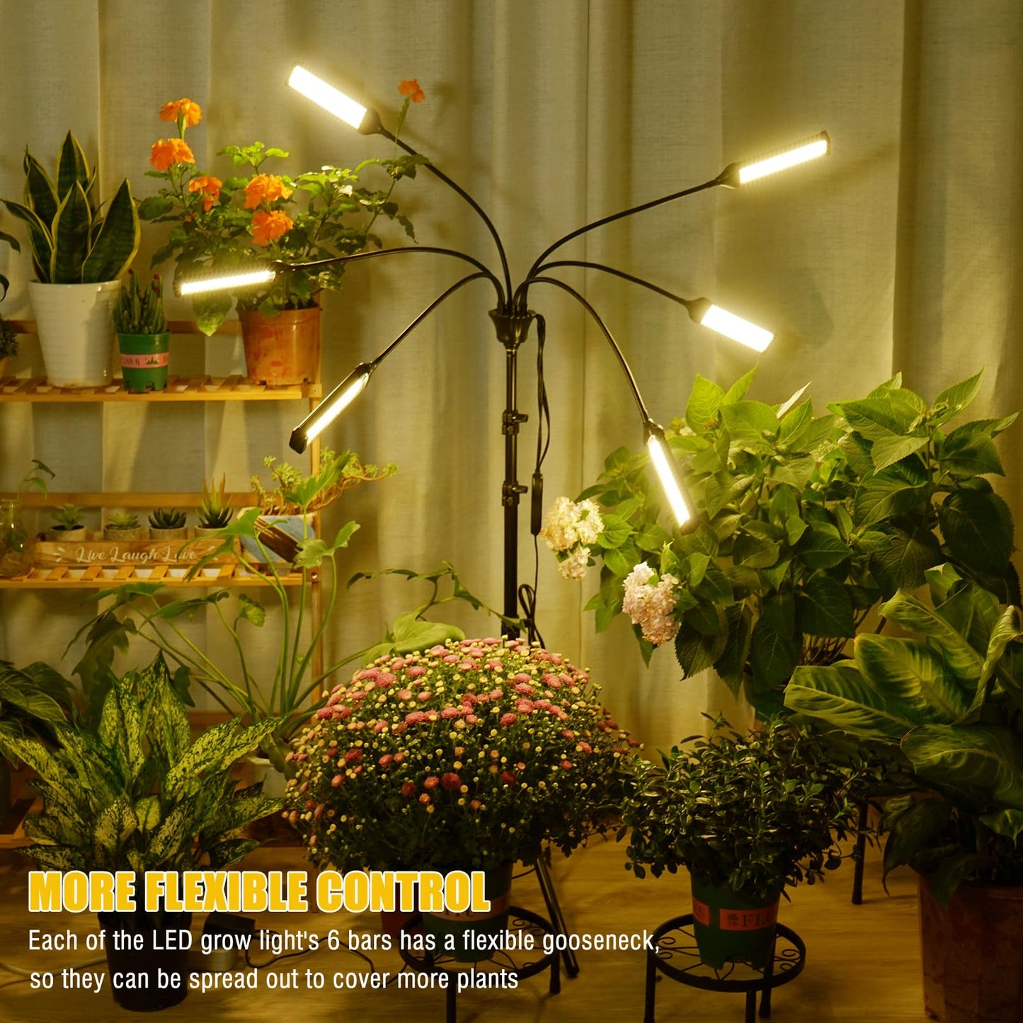 LED Grow Lights for Indoor Plants Full Spectrum, 540 LEDs Plant Lights for Indoor Growing with 58" Adjustable Stand, Plant Grow Lights with Auto 5H/10H/15H Timer for Indoor Tall Plants.
